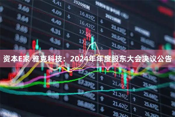 资本E家 雅克科技：2024年年度股东大会决议公告