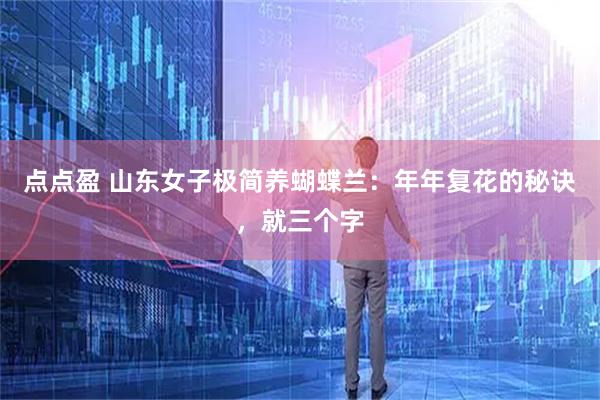 点点盈 山东女子极简养蝴蝶兰：年年复花的秘诀，就三个字